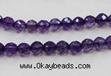 CSA14 15.5 inches 6mm faceted round synthetic amethyst beads