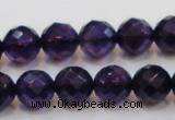 CSA18 15.5 inches 12mm faceted round synthetic amethyst beads