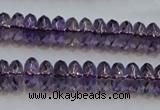 CSA23 15.5 inches 5*10mm faceted rondelle synthetic amethyst beads