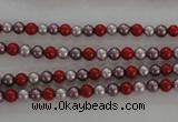 CSB1002 15.5 inches 4mm round mixed color shell pearl beads