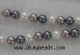 CSB1010 15.5 inches 6mm round mixed color shell pearl beads