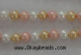 CSB1014 15.5 inches 6mm round mixed color shell pearl beads