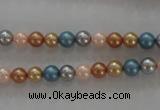 CSB1015 15.5 inches 6mm round mixed color shell pearl beads