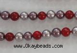 CSB1017 15.5 inches 6mm round mixed color shell pearl beads