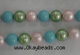 CSB1034 15.5 inches 8mm round mixed color shell pearl beads