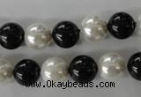 CSB1050 15.5 inches 10mm round mixed color shell pearl beads