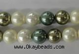 CSB1070 15.5 inches 10mm round mixed color shell pearl beads