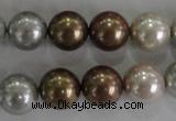 CSB1091 15.5 inches 12mm round mixed color shell pearl beads