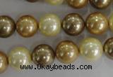 CSB1100 15.5 inches 12mm round mixed color shell pearl beads