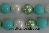 CSB1114 15.5 inches 12mm round mixed color shell pearl beads