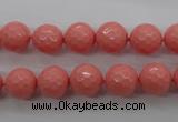 CSB1178 15.5 inches 10mm faceted round shell pearl beads