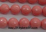 CSB1179 15.5 inches 12mm faceted round shell pearl beads