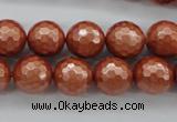 CSB1196 15.5 inches 12mm faceted round shell pearl beads