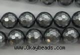 CSB1202 15.5 inches 12mm faceted round shell pearl beads