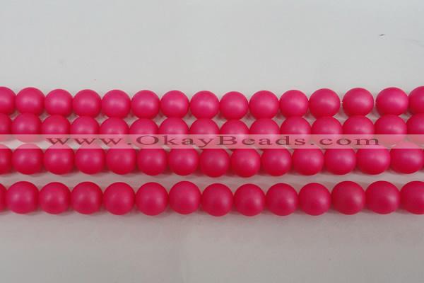 CSB1303 15.5 inches 10mm matte round shell pearl beads wholesale