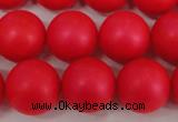 CSB1307 15.5 inches 8mm matte round shell pearl beads wholesale