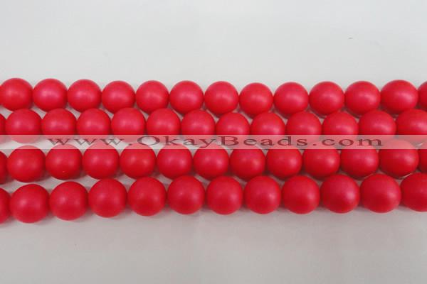 CSB1308 15.5 inches 10mm matte round shell pearl beads wholesale