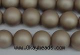 CSB1321 15.5 inches 6mm matte round shell pearl beads wholesale