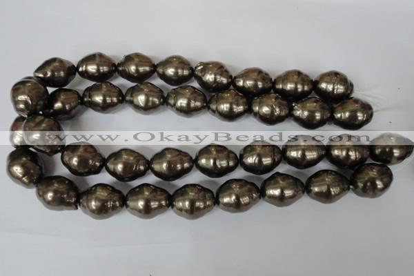 CSB133 15.5 inches 18*22mm nuggets shell pearl beads wholesale