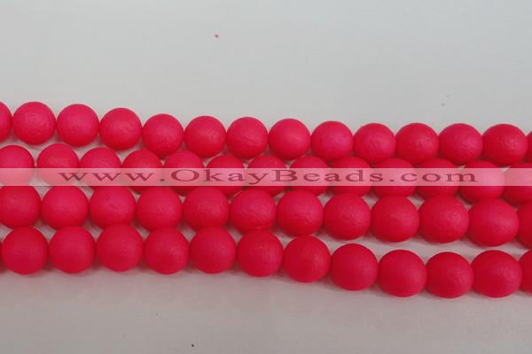 CSB1347 15.5 inches 8mm matte round shell pearl beads wholesale