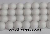 CSB1350 15.5 inches 4mm matte round shell pearl beads wholesale