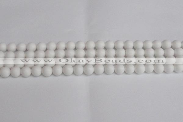 CSB1352 15.5 inches 8mm matte round shell pearl beads wholesale