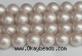 CSB1355 15.5 inches 4mm matte round shell pearl beads wholesale