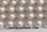 CSB1357 15.5 inches 8mm matte round shell pearl beads wholesale