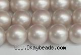 CSB1359 15.5 inches 12mm matte round shell pearl beads wholesale