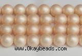 CSB1360 15.5 inches 4mm matte round shell pearl beads wholesale