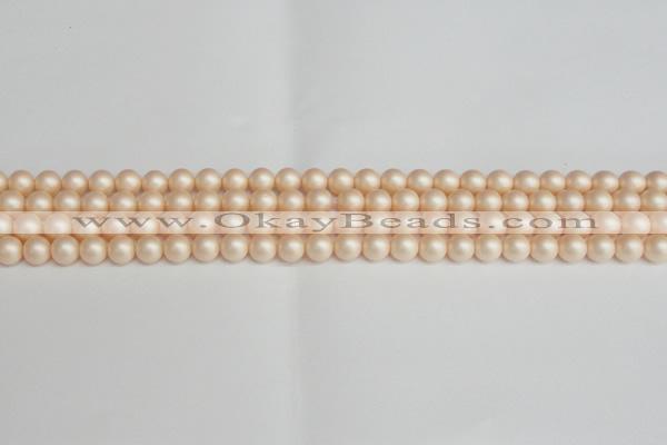 CSB1360 15.5 inches 4mm matte round shell pearl beads wholesale