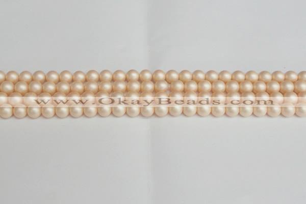 CSB1361 15.5 inches 6mm matte round shell pearl beads wholesale