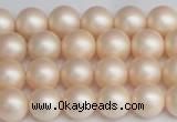 CSB1362 15.5 inches 8mm matte round shell pearl beads wholesale