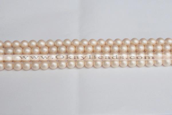 CSB1362 15.5 inches 8mm matte round shell pearl beads wholesale