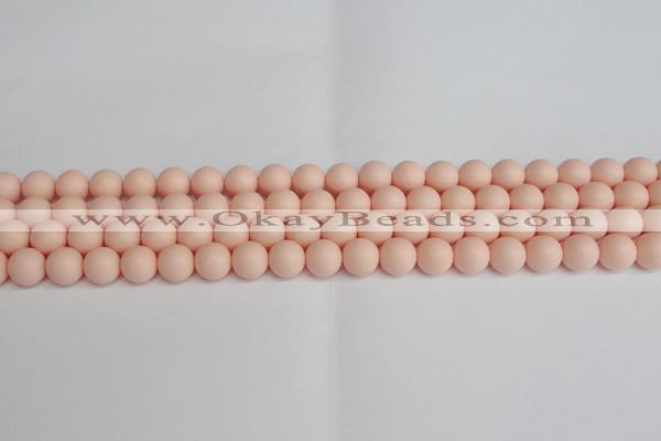 CSB1367 15.5 inches 8mm matte round shell pearl beads wholesale