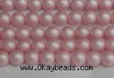 CSB1370 15.5 inches 4mm matte round shell pearl beads wholesale