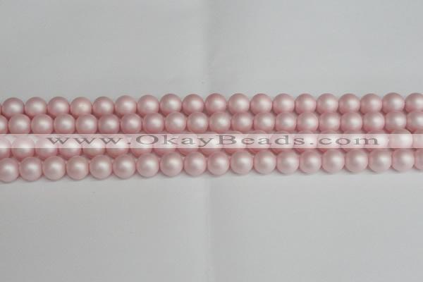 CSB1373 15.5 inches 10mm matte round shell pearl beads wholesale