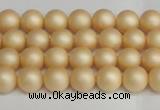 CSB1375 15.5 inches 4mm matte round shell pearl beads wholesale