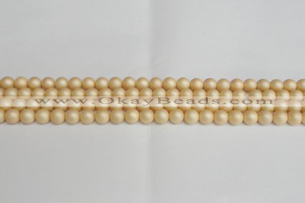 CSB1376 15.5 inches 6mm matte round shell pearl beads wholesale