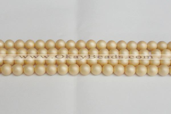 CSB1379 15.5 inches 12mm matte round shell pearl beads wholesale