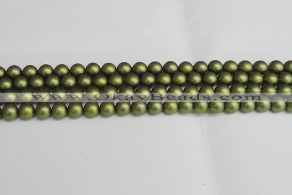 CSB1398 15.5 inches 10mm matte round shell pearl beads wholesale