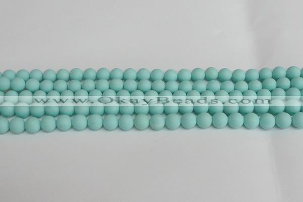 CSB1401 15.5 inches 6mm matte round shell pearl beads wholesale