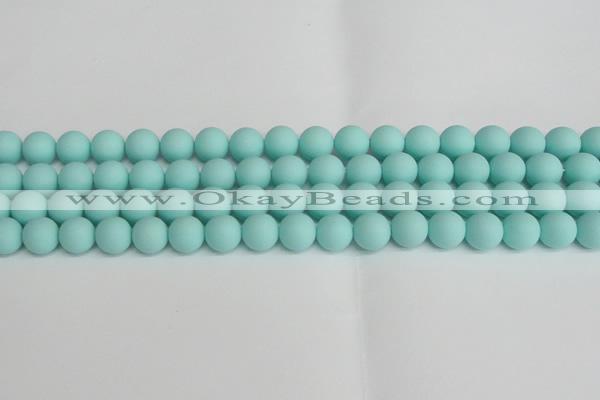 CSB1403 15.5 inches 10mm matte round shell pearl beads wholesale