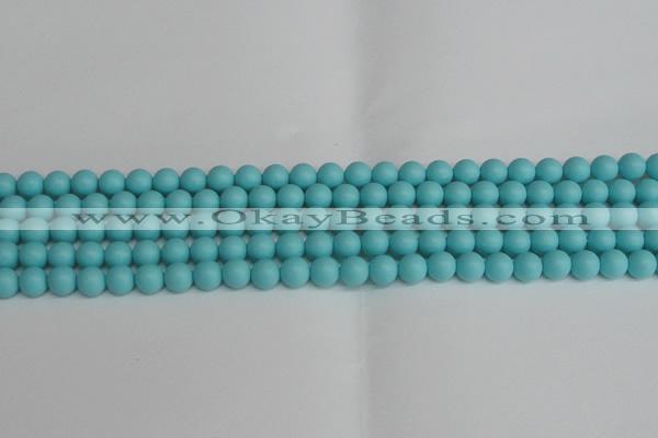 CSB1406 15.5 inches 6mm matte round shell pearl beads wholesale