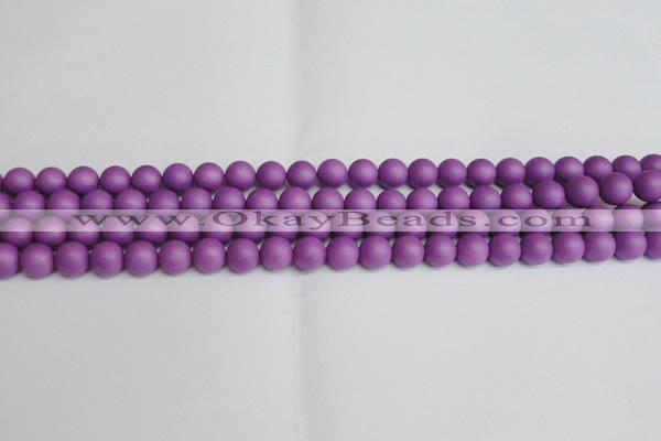 CSB1415 15.5 inches 4mm matte round shell pearl beads wholesale