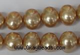 CSB142 15.5 inches 12*15mm – 13*16mm oval shell pearl beads