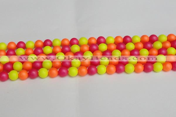 CSB1428 15.5 inches 10mm matte round shell pearl beads wholesale