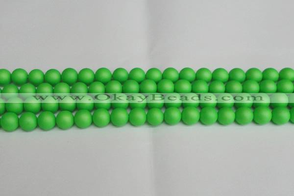 CSB1433 15.5 inches 10mm matte round shell pearl beads wholesale