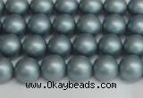 CSB1435 15.5 inches 4mm matte round shell pearl beads wholesale