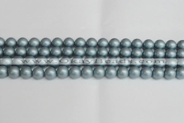 CSB1438 15.5 inches 10mm matte round shell pearl beads wholesale